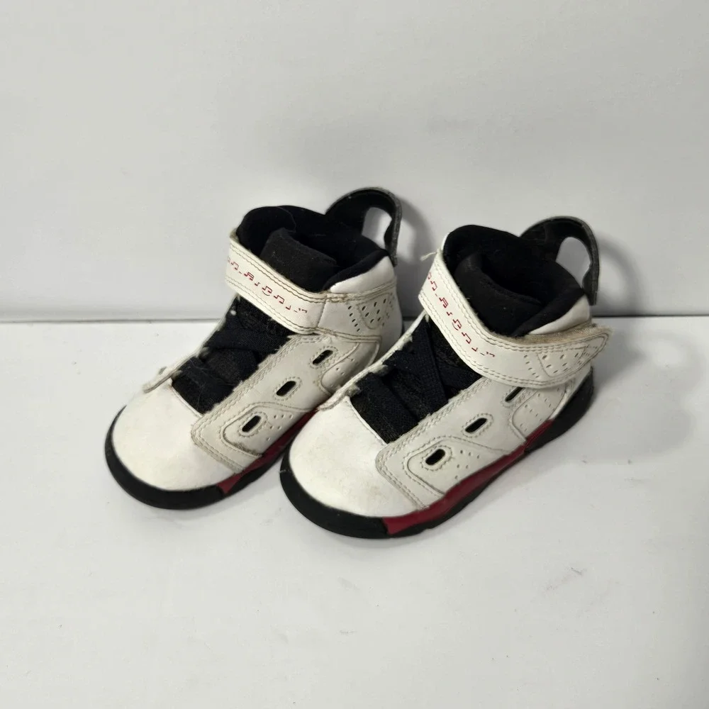 Nike Air Jordan 6 Retro Toddler White Varsity Red Black 428820-100 Size 6C